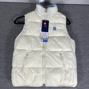RARE MLB Korea NY Yankees Reversible Vest Puffer Sherpa size F US size Small NWT